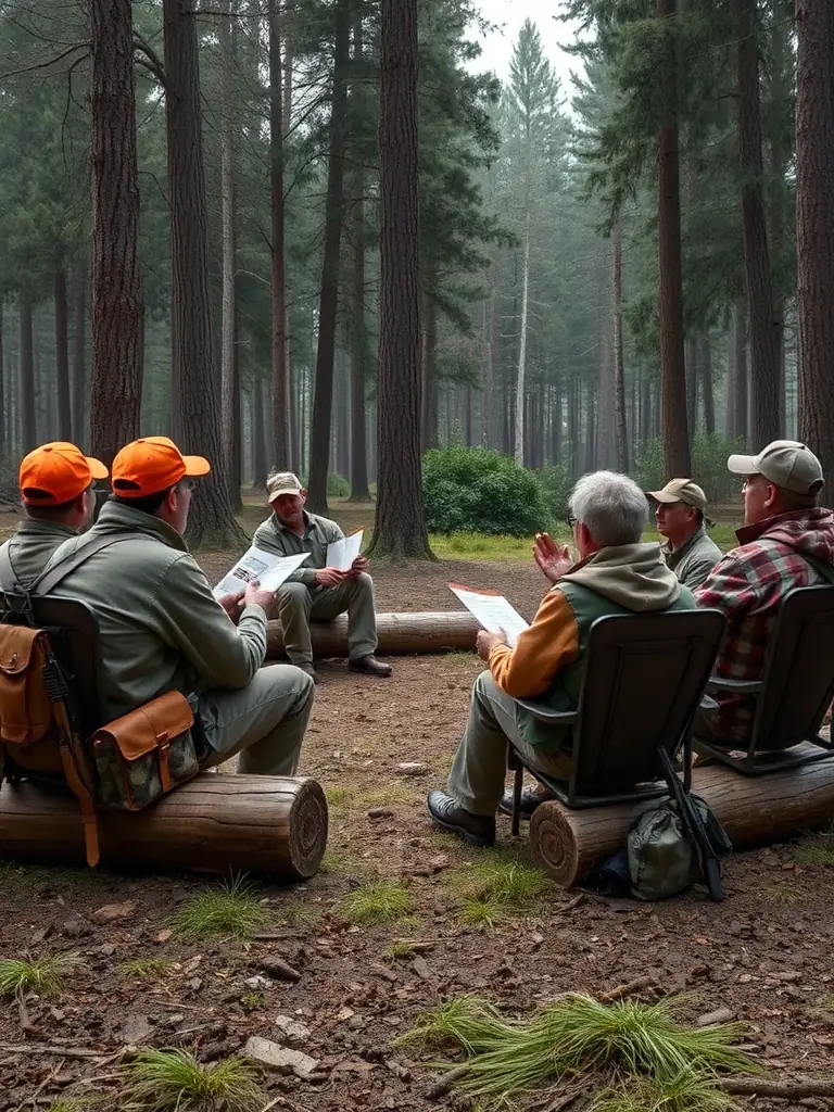 A photograph of a workshop organized by the association, educating local hunters on responsible hunting techniques and wildlife conservation practices.